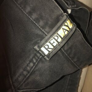 Replay Black jeans with Yellow Logo Patch